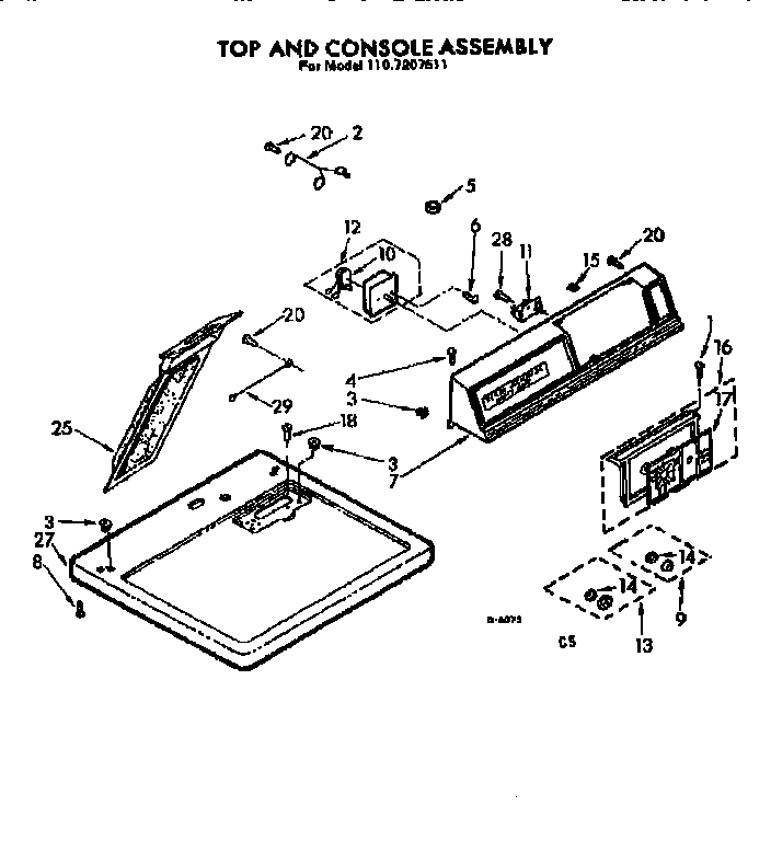 Top and console assembly