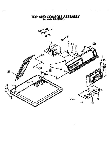Top and console assembly