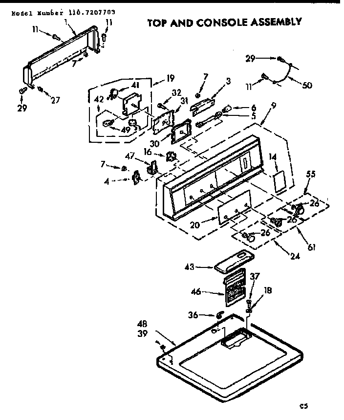 Top and console assembly