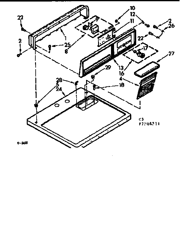 Top and console assembly