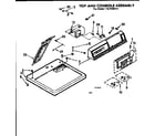 Kenmore 1107208511 top and console assembly diagram