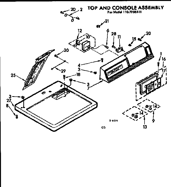 Top and console assembly
