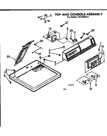 Top and console assembly