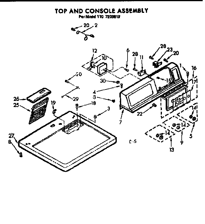 Top and console assembly