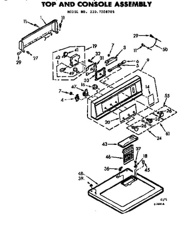 Top and console assembly