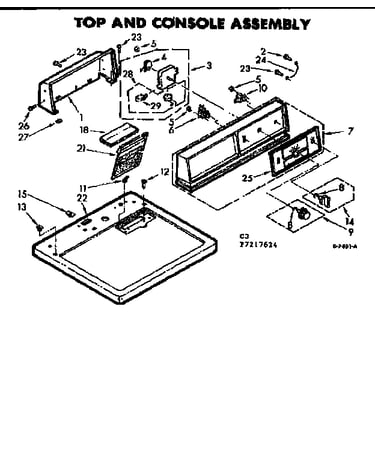 Top and console assembly