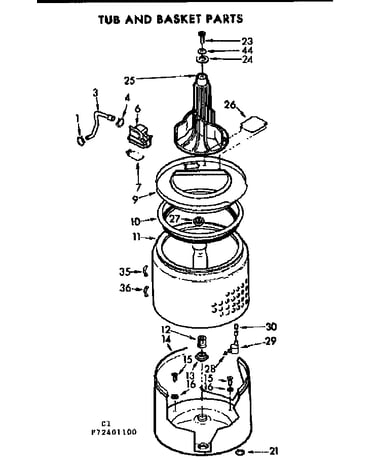 Tub and basket parts