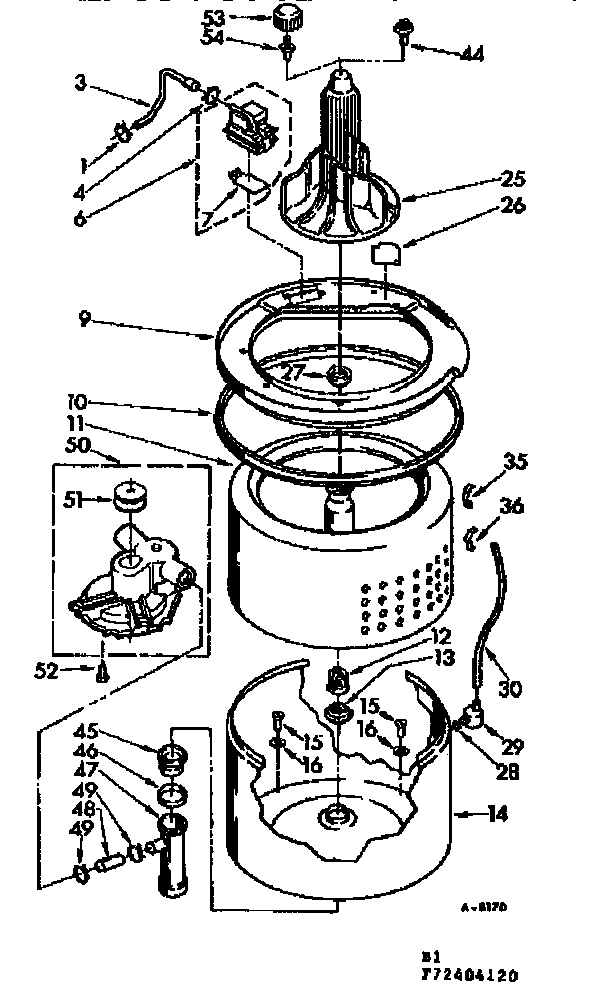 Tub and basket parts