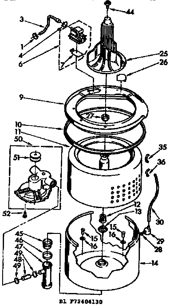 Tub and basket parts
