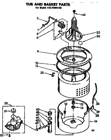 Tub and basket parts