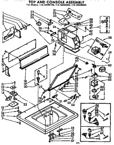 Top & console assembly