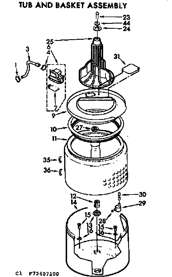 TUB AND BASKET ASSEMBLY