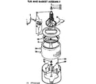 Kenmore 11072407600 tub and basket assembly diagram
