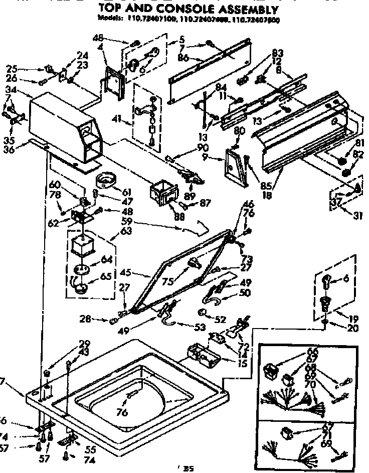 Top and console assembly