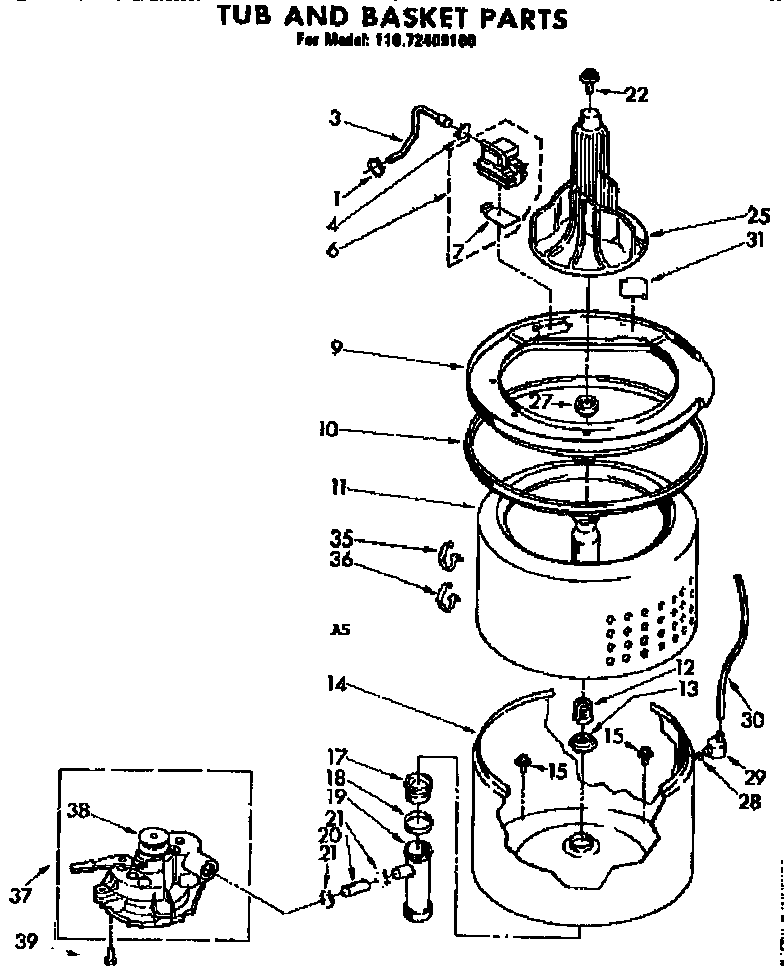 Tub and basket parts