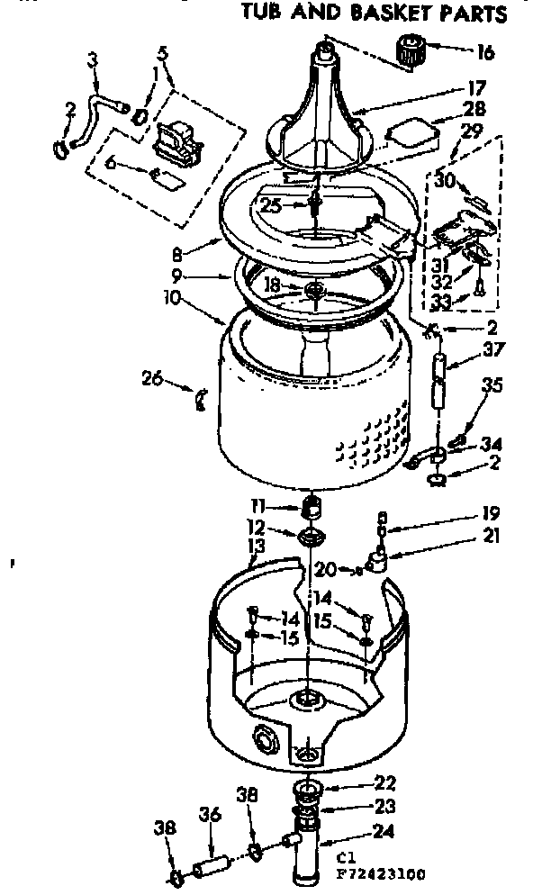 Tub and basket parts