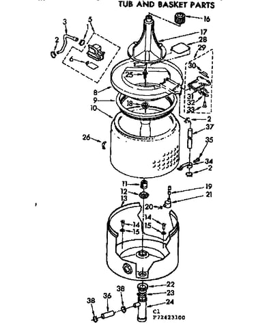 Tub and basket parts