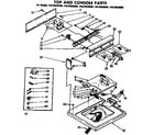 Kenmore 11072423620 top and console parts diagram