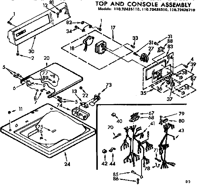Top and console assembly