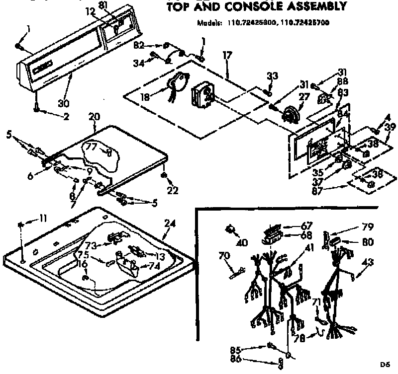 Top and console assembly