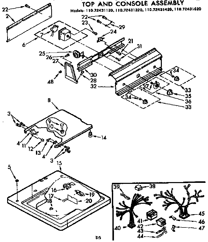 Top and console assembly