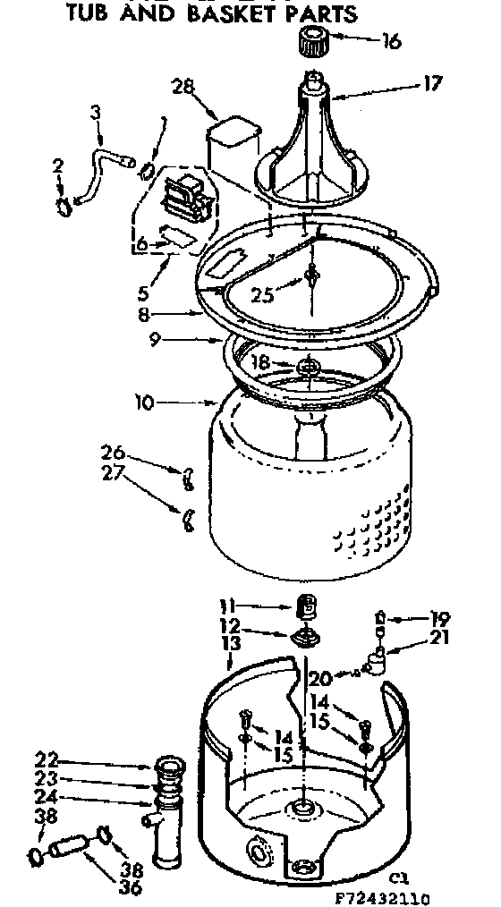 Tub and basket parts