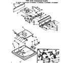 Kenmore 11072433800 top and console parts diagram