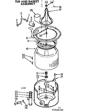Tub and basket asm