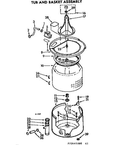 Tub & basket assm