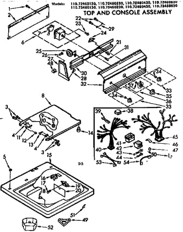 Top and console assembly