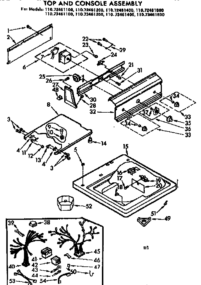 Top and console assembly