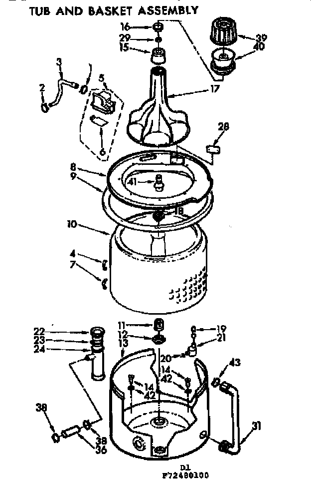 Tub & basket assm