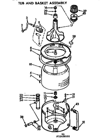 Tub & basket assm