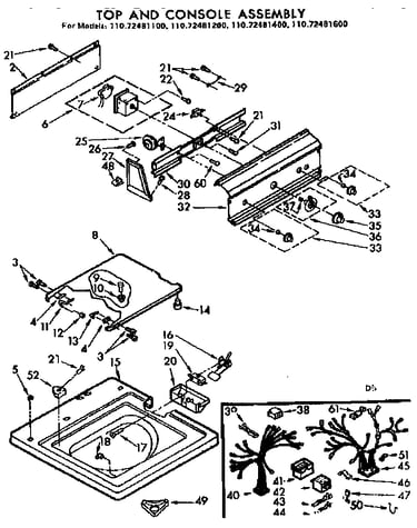 Top & console assembly