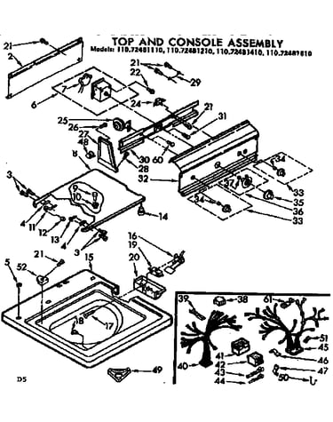 Top and console assembly