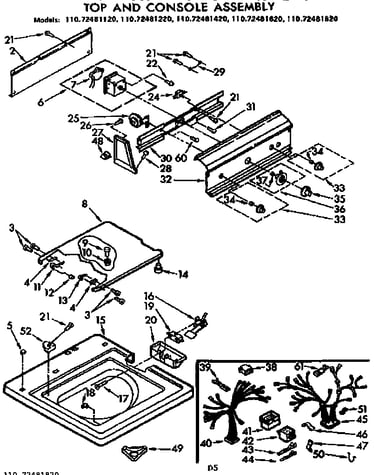 Top and console assembly