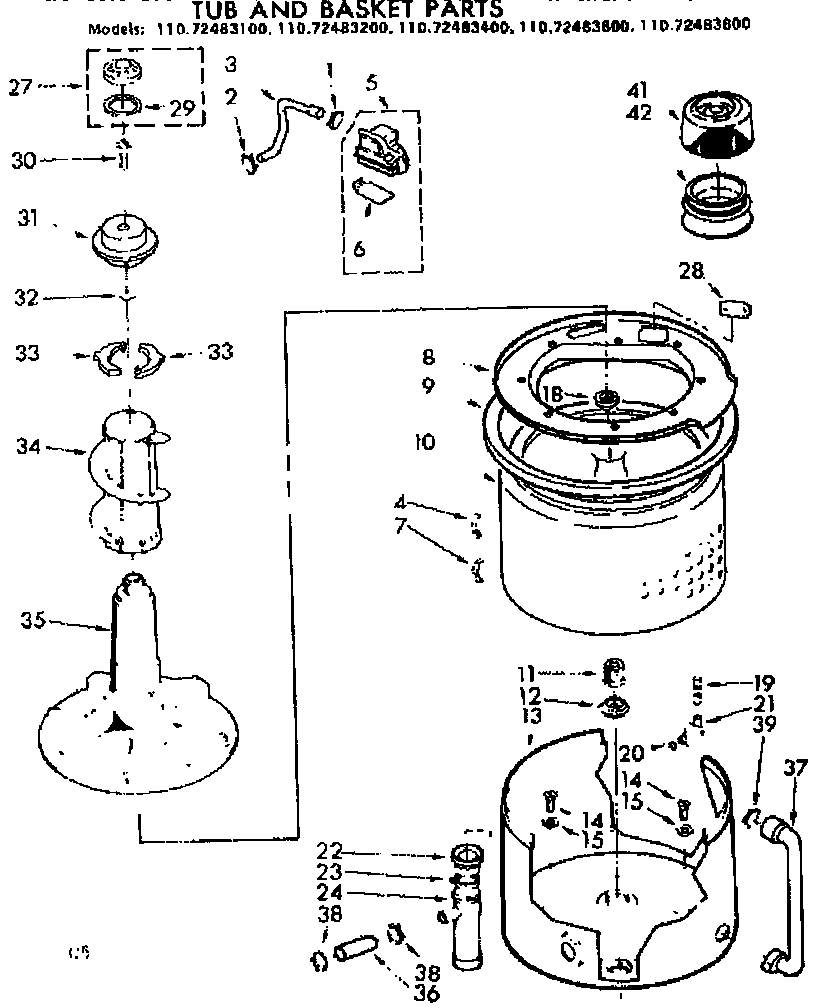 Tub and basket parts