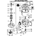 Kenmore 11072483110 tub and basket parts diagram