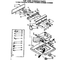 Kenmore 11072483620 top and console parts diagram