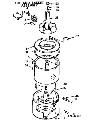 Tub and basket asm