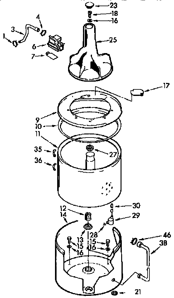Tub and basket asm