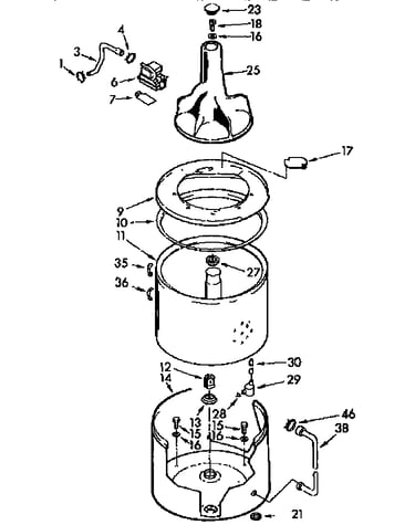 Tub and basket asm