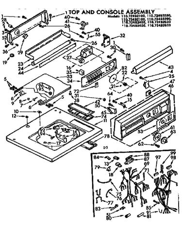 Top and console assembly