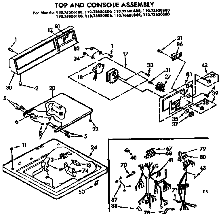 Top and control assembly