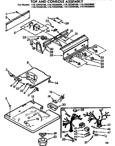 Top and console assembly