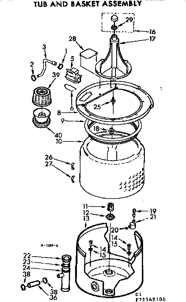 Tub and basket asm