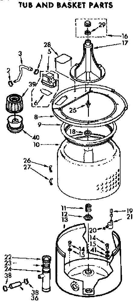 Tub and basket parts