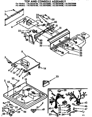 Top and console assembly