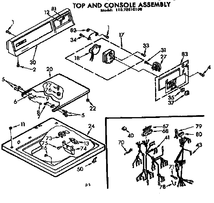 Top and console assembly