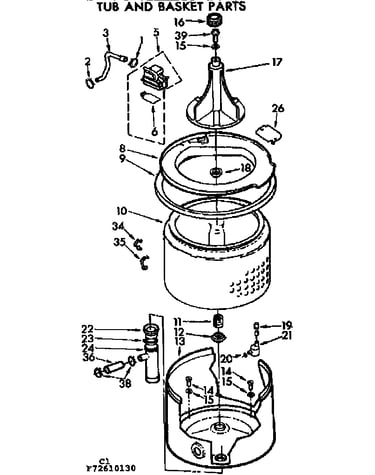 Tub and basket parts